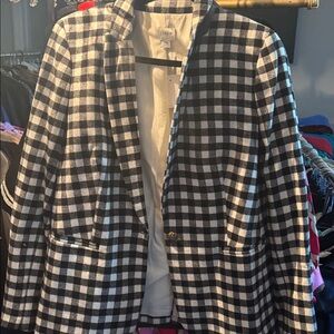 J.Crew Black and White Plaid Blazer